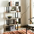 thumbnail image 1 of Safavieh Louise Retro Mid Century Wood Etagere, Oak/Black, 1 of 9
