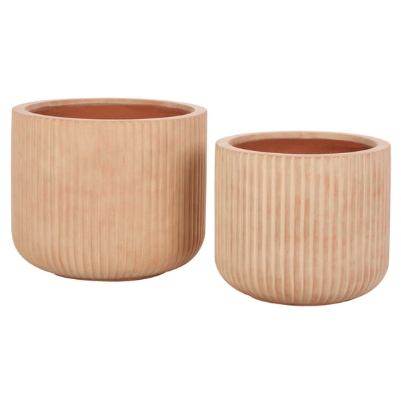 Safavieh Lucca Cement Modern Solid Round Terracotta Plant Pot 2 Count