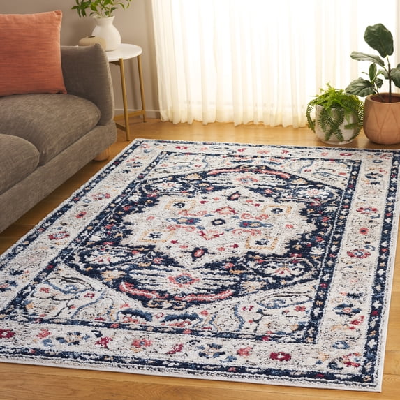 Safavieh Luna Trenton Floral Area Rug, Beige/Navy, 5'2" x 7'