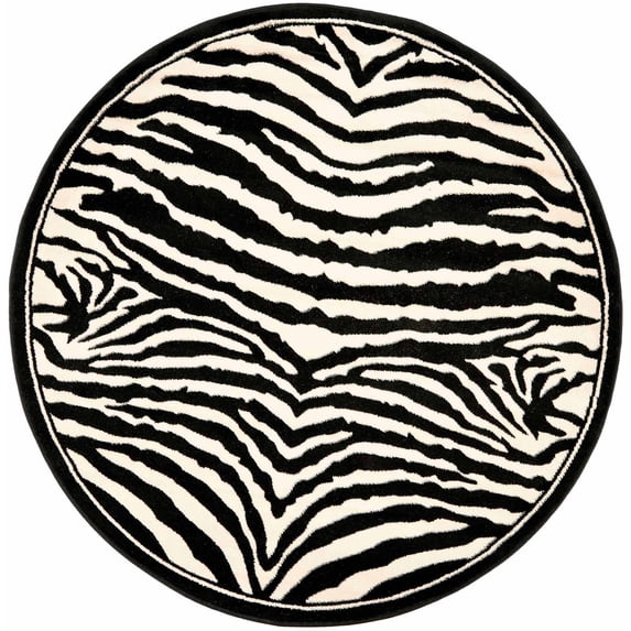 Safavieh LNH226 Lyndhurst Area Rug-Finish:White/Black,Shape:Round,Size:8'L x 8'W