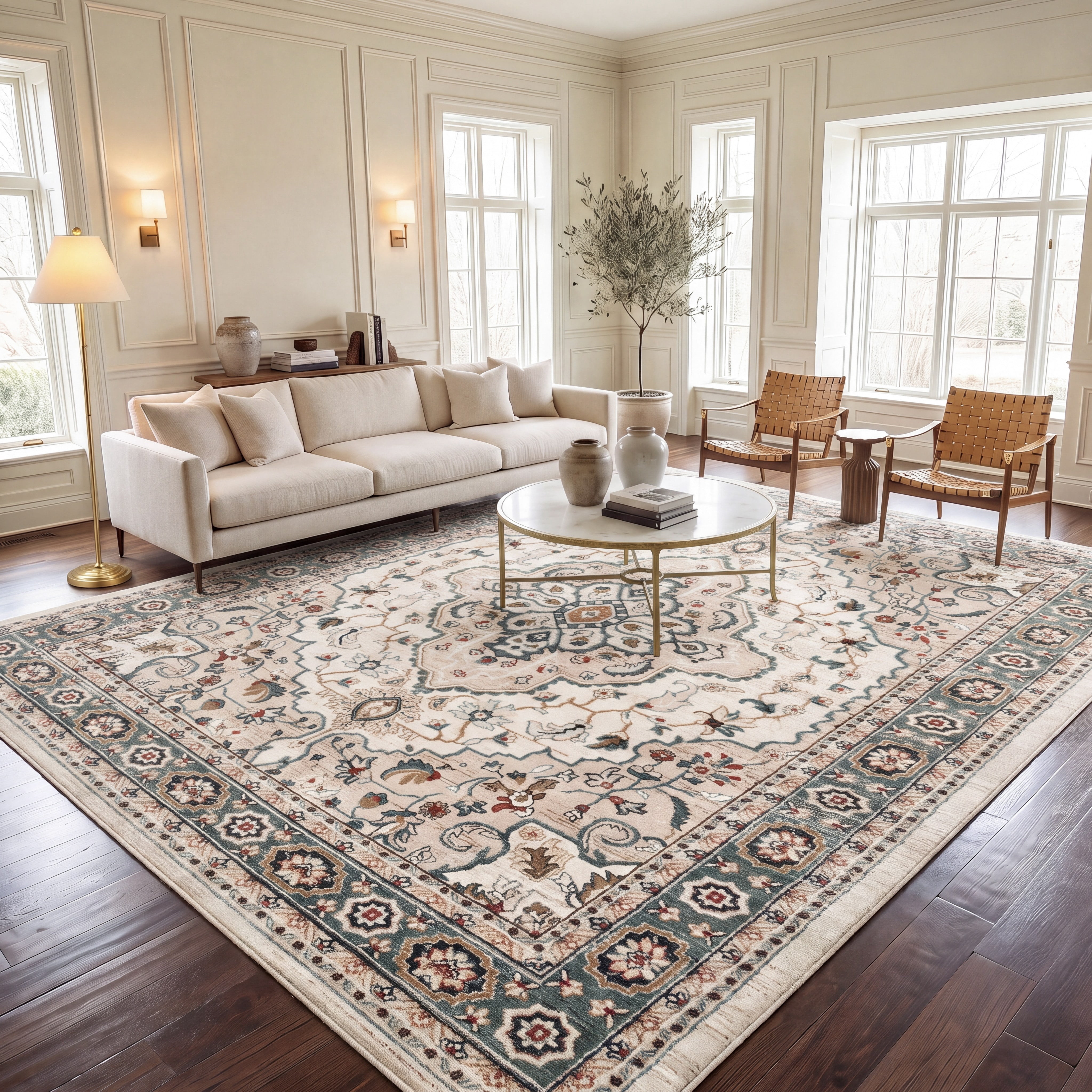 Safavieh Lyndhurst Idella Floral Area Rug, Cream/Beige, 12' x 18'