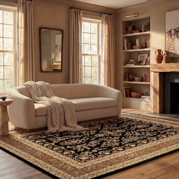 Safavieh Lyndhurst Isadora Floral Area Rug, Black/Tan, 6' x 8'