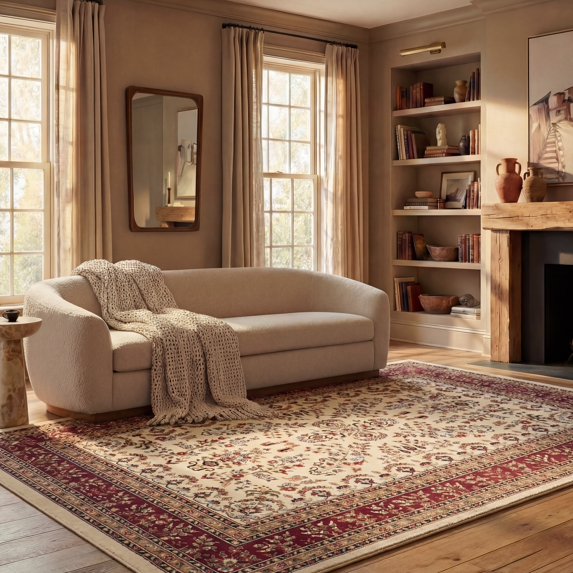 Safavieh Lyndhurst Isadora Floral Area Rug, Ivory/Red, 6' x 8'