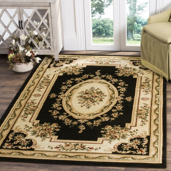 Safavieh Lyndhurst Katherine Floral Area Rug, Black/Ivory, 8' x 8' Square