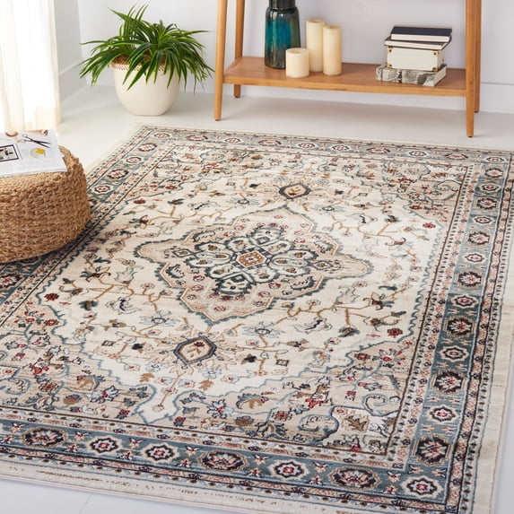 Safavieh Lyndhurst Ledja Traditional Oriental Rug Cream/Beige 11' x 15' 10' x 14',12' x 15' Living Room,Bedroom,Dining Room Beige Rectangle