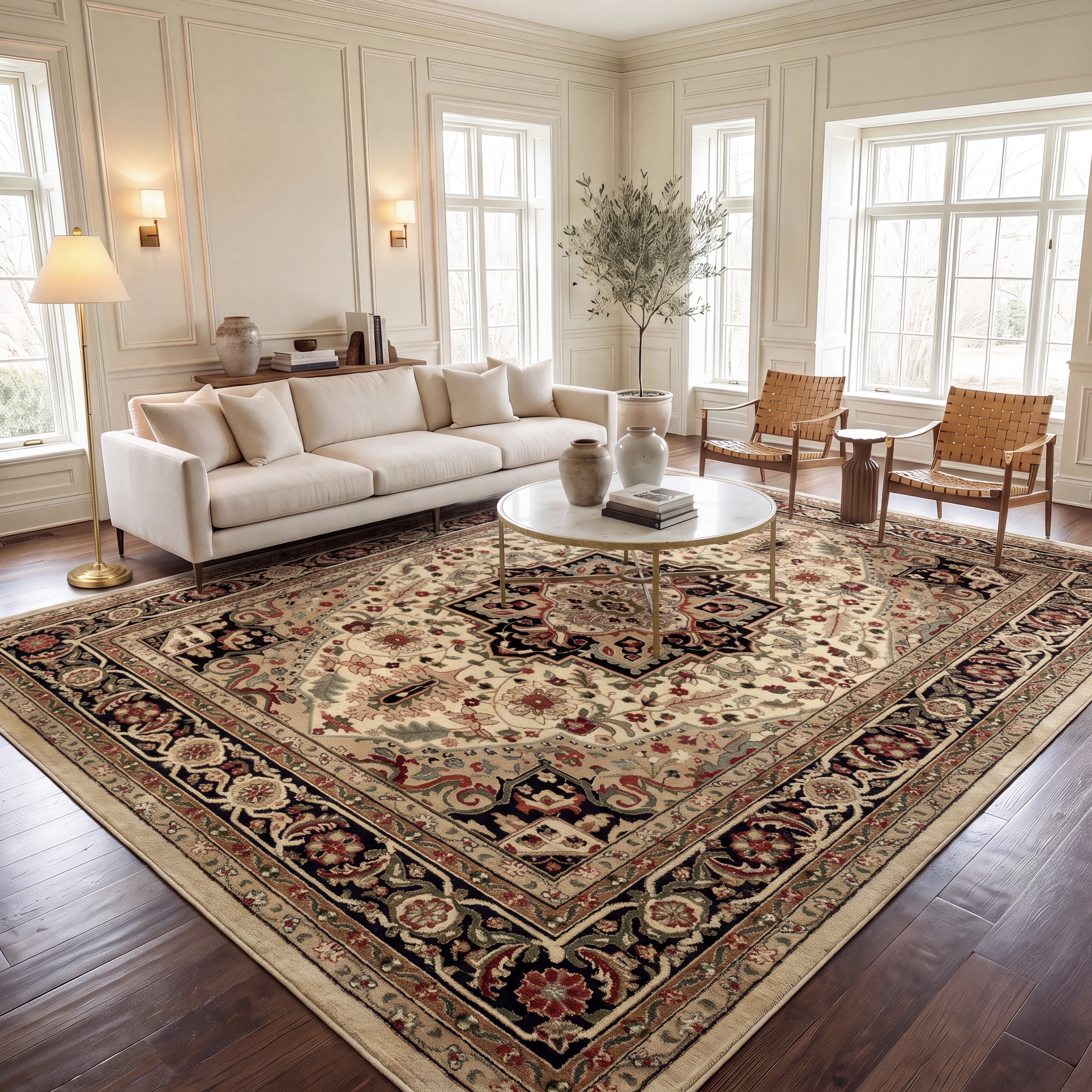 Safavieh Lyndhurst Miranda Floral Area Rug, Beige/Black, 10' x 14'