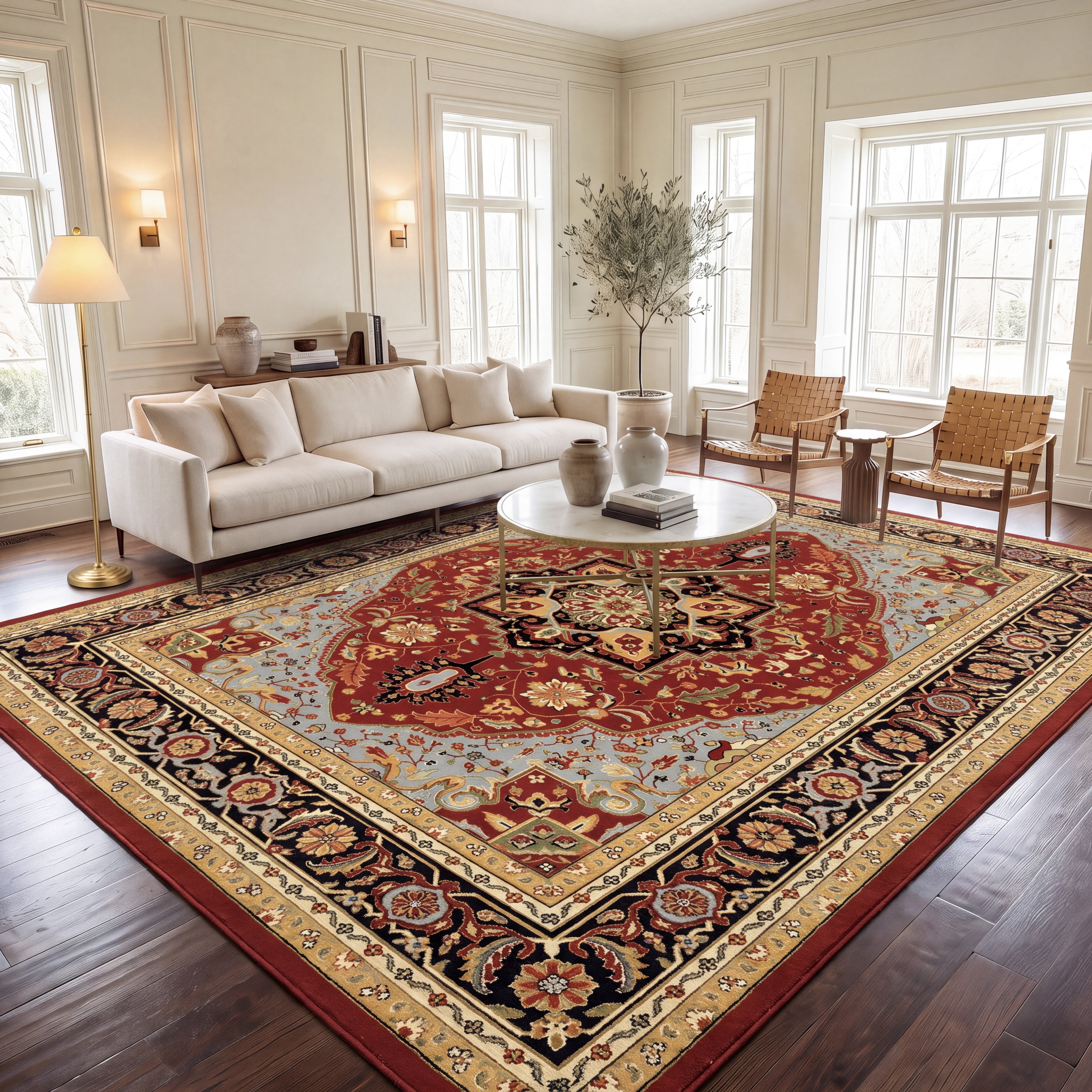 Safavieh Lyndhurst Miranda Floral Area Rug, Red/Black, 6' x 8'
