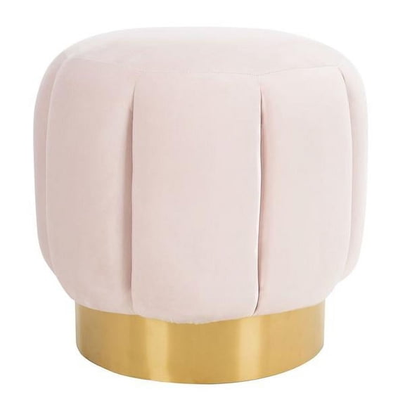 Safavieh  Couture Maxine Channel Tufted Otttoman Pink/Gold.