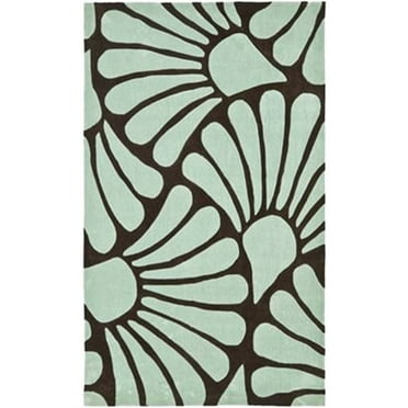Contemporary Rug - Modern Art Polyester -Brown/Blue-Color:Brown/Blue,Design:Contemporary,Shape:Small Rectangle,Size:6'L x 4'W