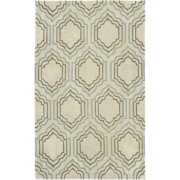 SAFAVIEH Modern Art Layne Geometric Polyester Area Rug, Beige/Multi, 4' x 6'