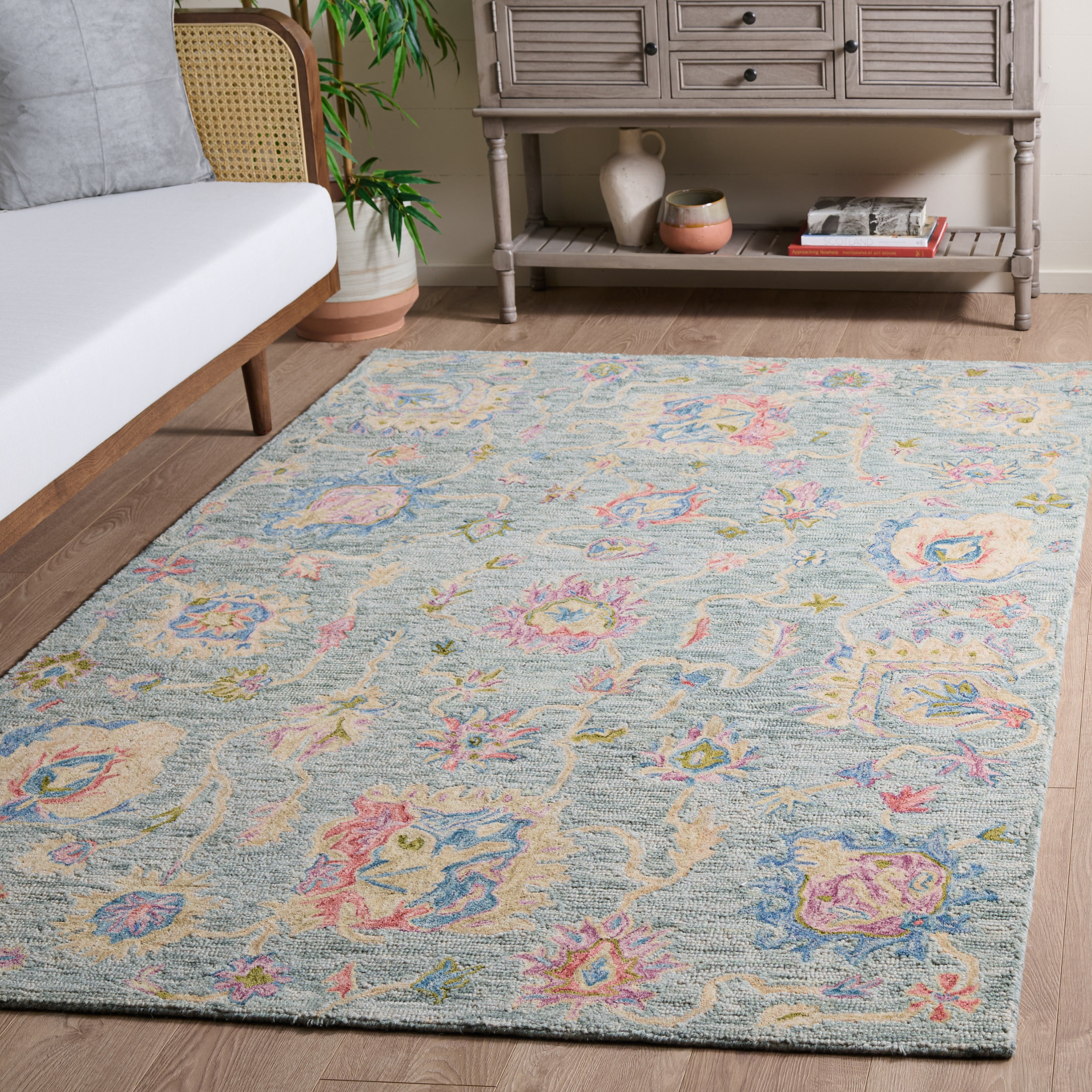 Safavieh Metro Roland Floral Area Rug, Blue/Ivory, 6' x 6' Square