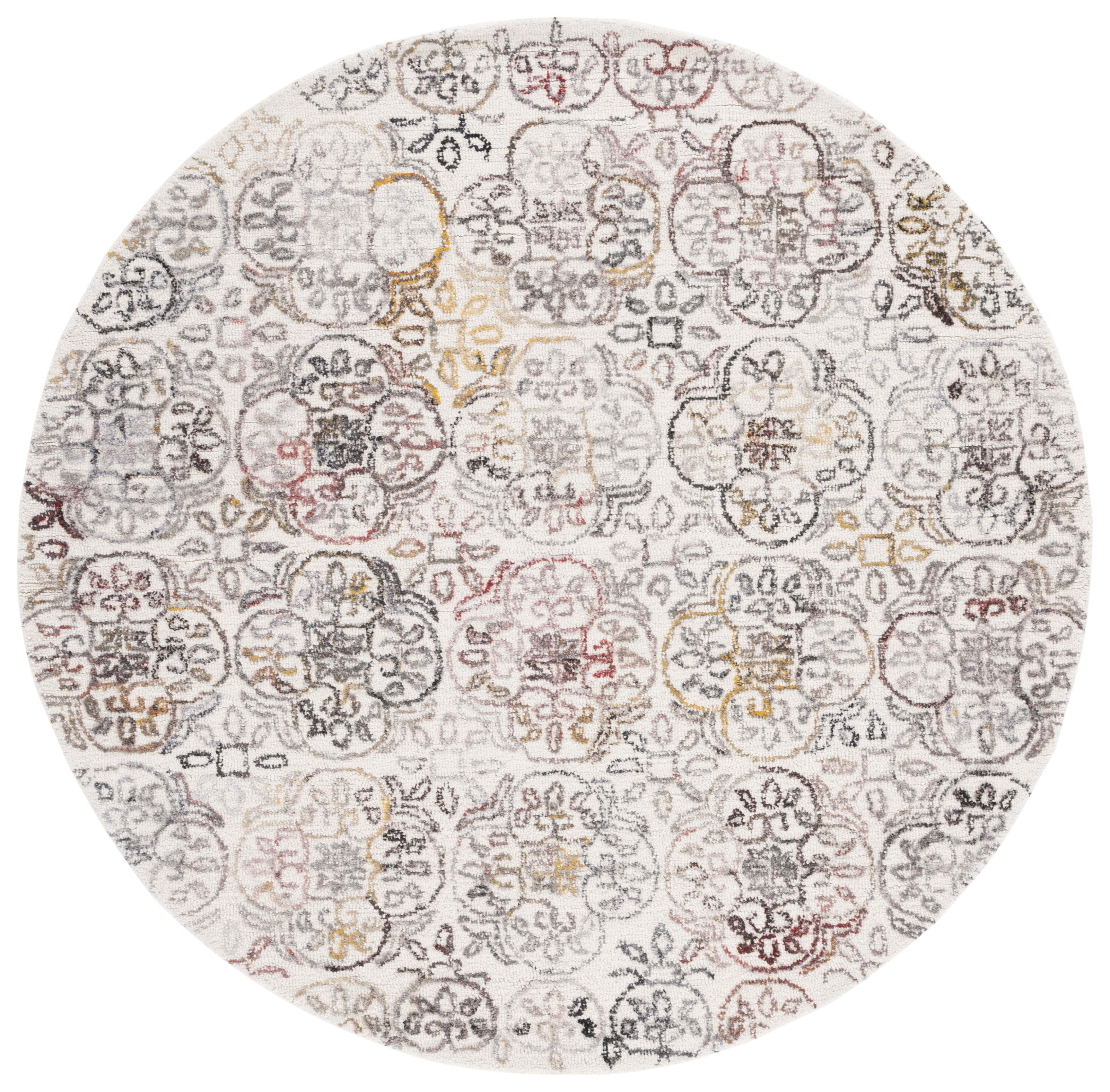 SAFAVIEH Metro Tama Medallion Area Rug, Ivory/Red, 6' x 6' Round