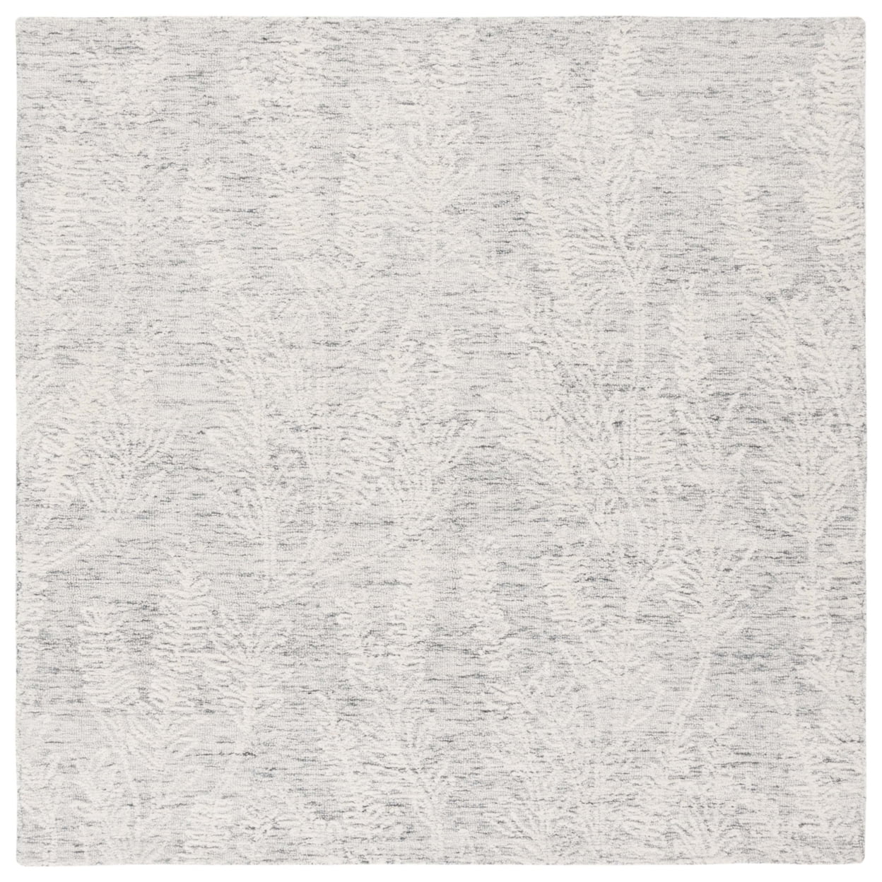 Hand-Tufted Elegance Gray Wool 6' Square Area Rug