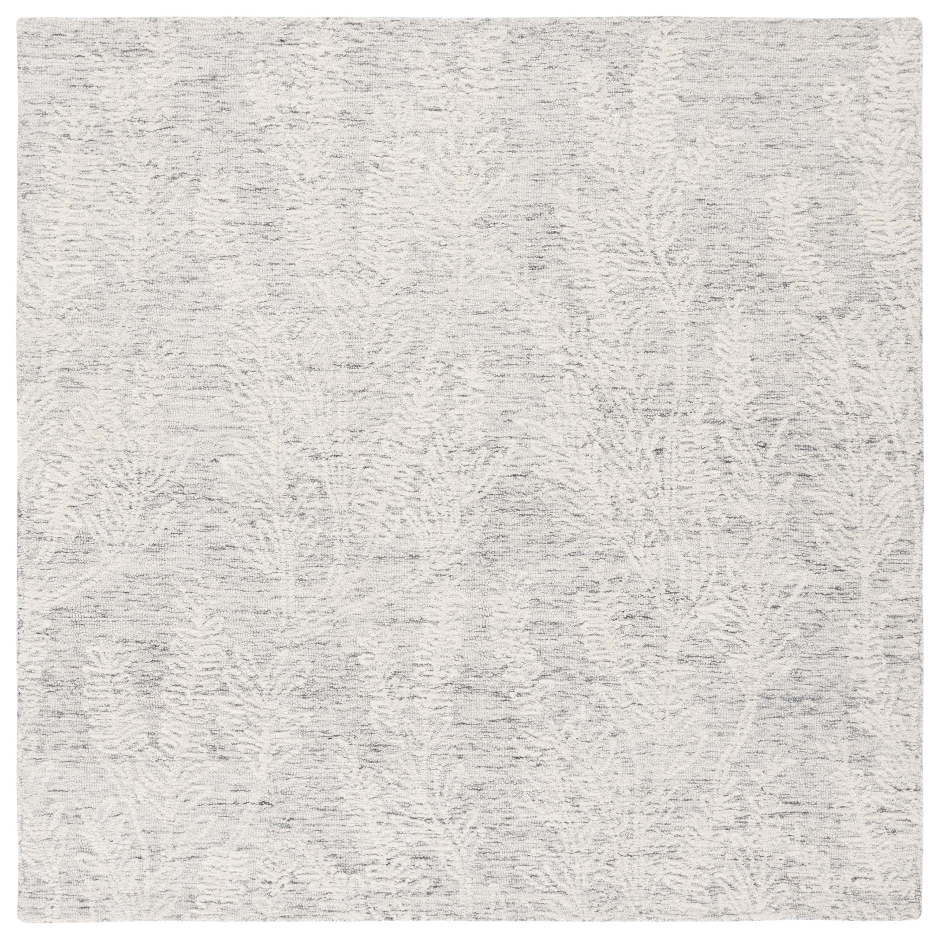 Hand-Tufted Elegance Gray Wool 6' Square Area Rug