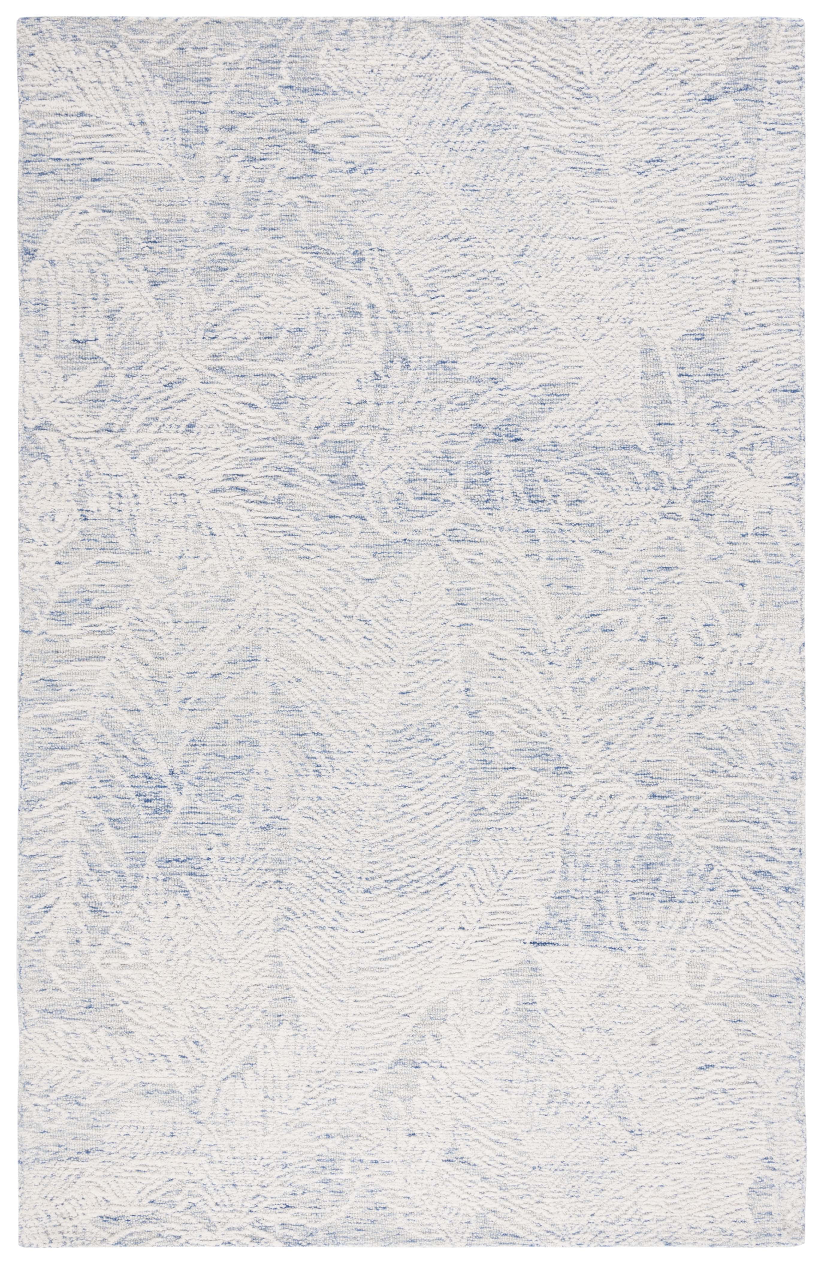 Metro Blue and Ivory Hand-Tufted Wool Area Rug
