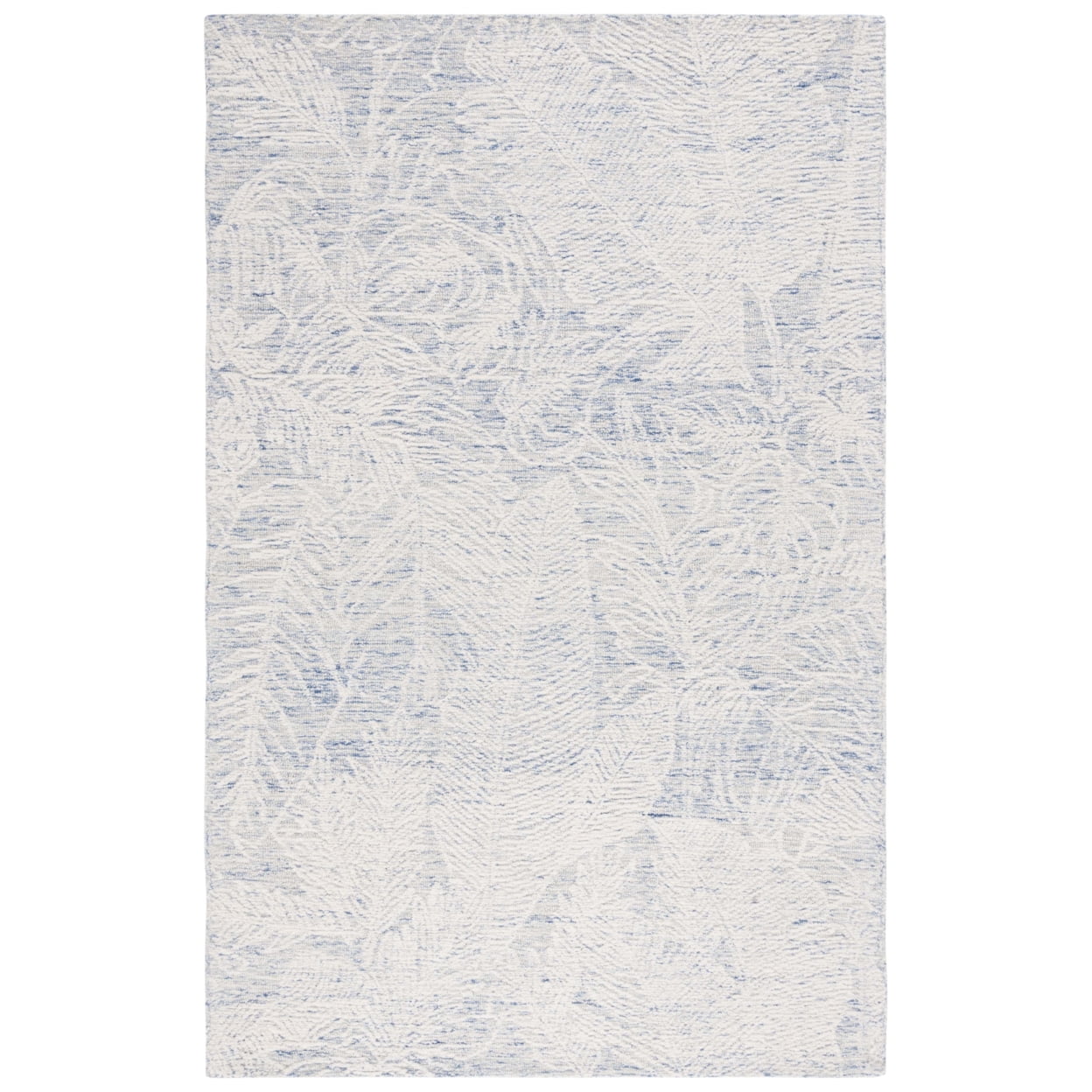 Metro Blue and Ivory Hand-Tufted Wool Area Rug