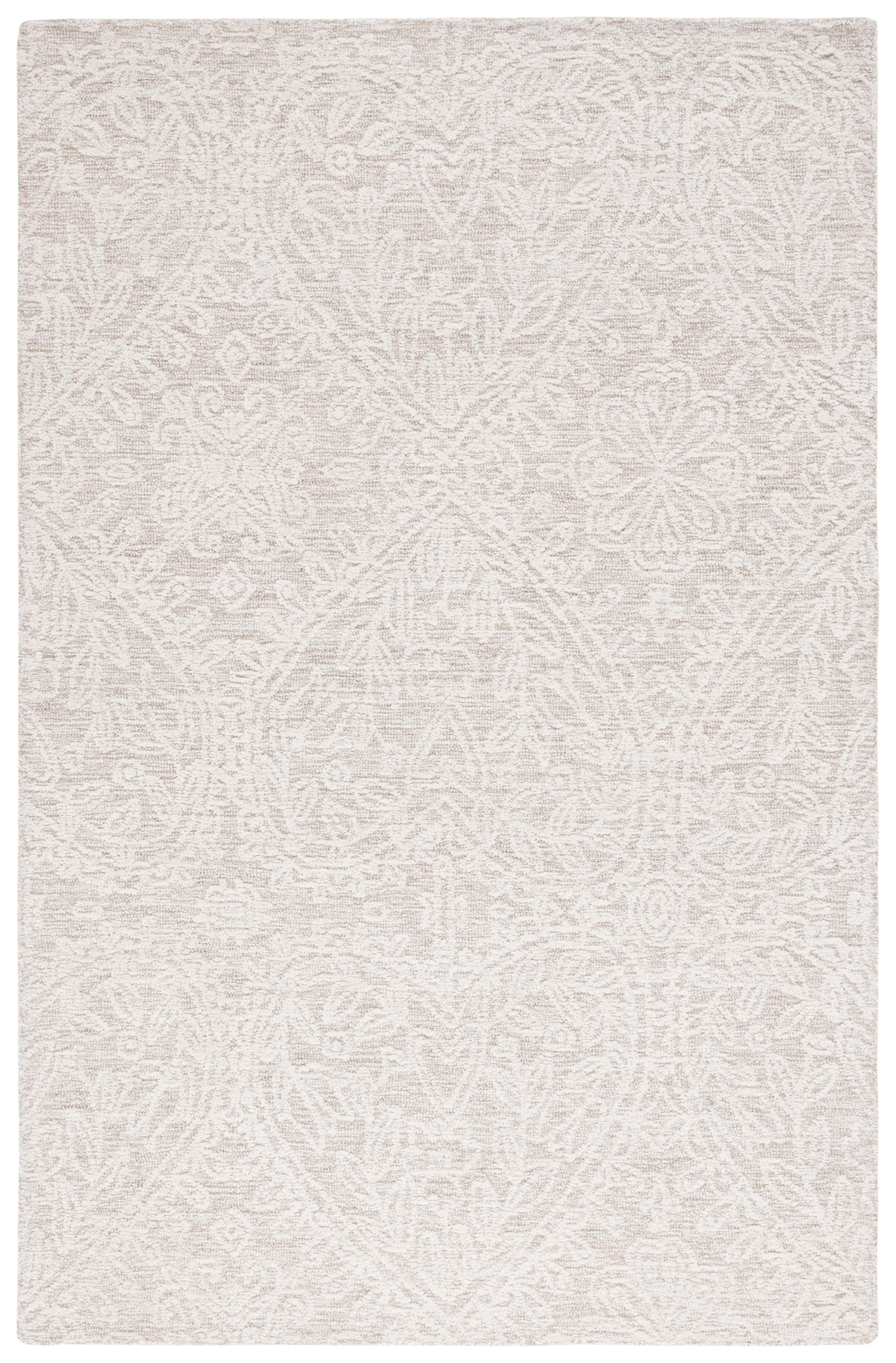 Ivory Wool 4' x 6' Hand-Tufted Rectangular Area Rug
