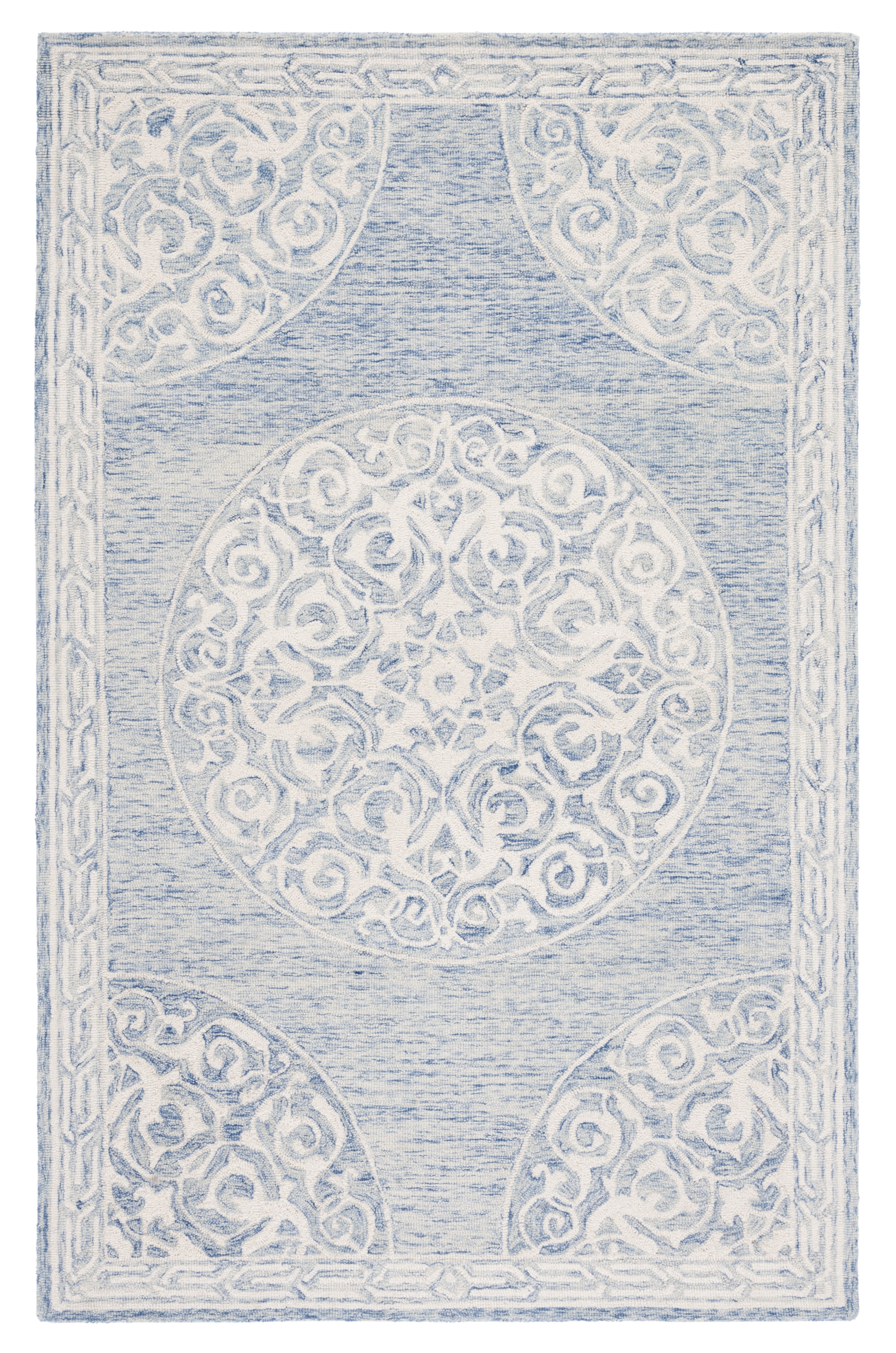 SAFAVIEH Metro Lavern Medallion Area Rug, Blue/Ivory, 8' x 10'