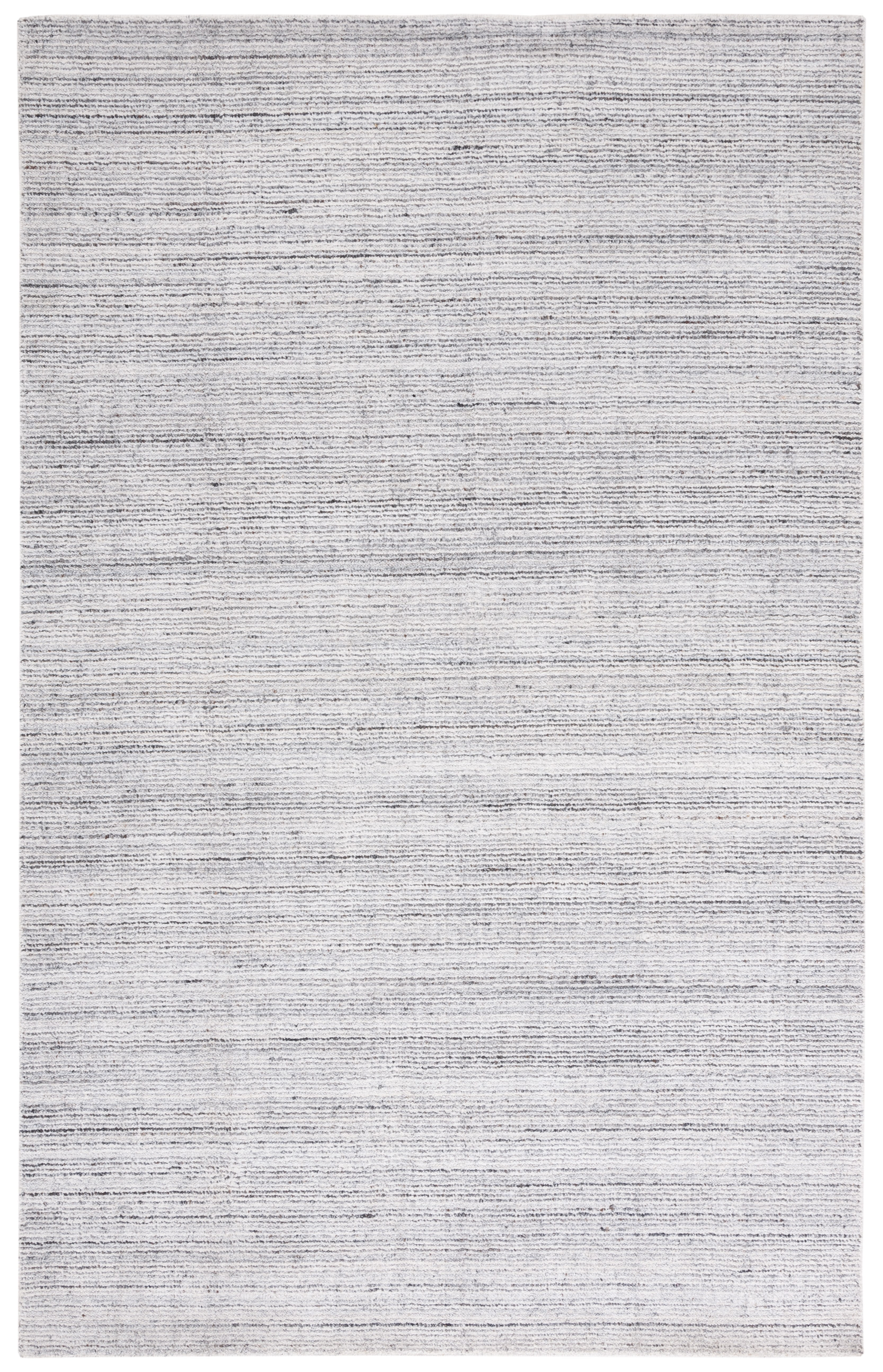 Mirage Ivory and Grey Hand-Knotted Wool Area Rug