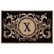 SAFAVIEH Monogram Kimmee Medallion Indoor/Outdoor Area Rug, Black/Brown, 2'6" x 4'