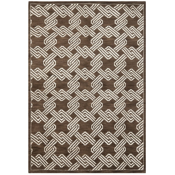 SAFAVIEH Mosaic Amilia Geometric Area Rug, Brown/Creme, 4' x 6'