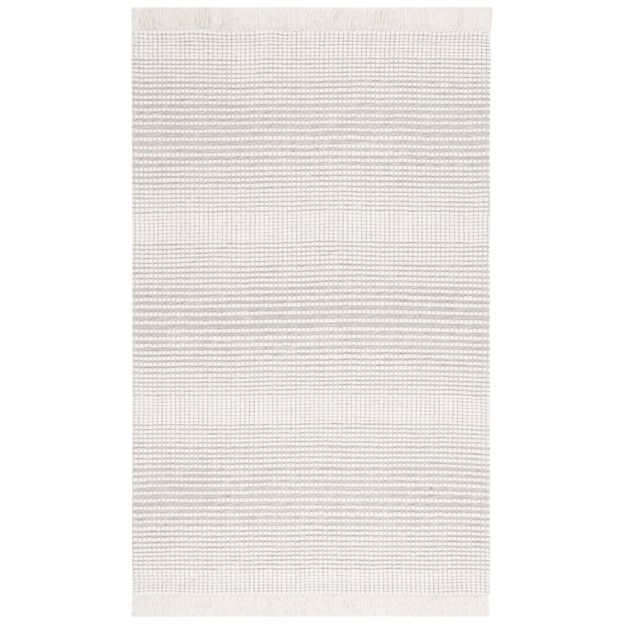 Elegant Ivory & Beige Hand-Woven Wool Area Rug - 3' x 5'