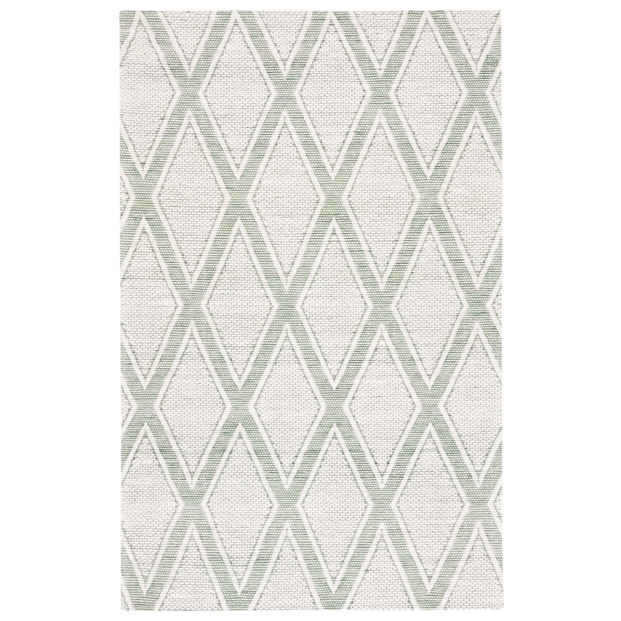 Marbella Green and Ivory Hand Woven Wool Area Rug