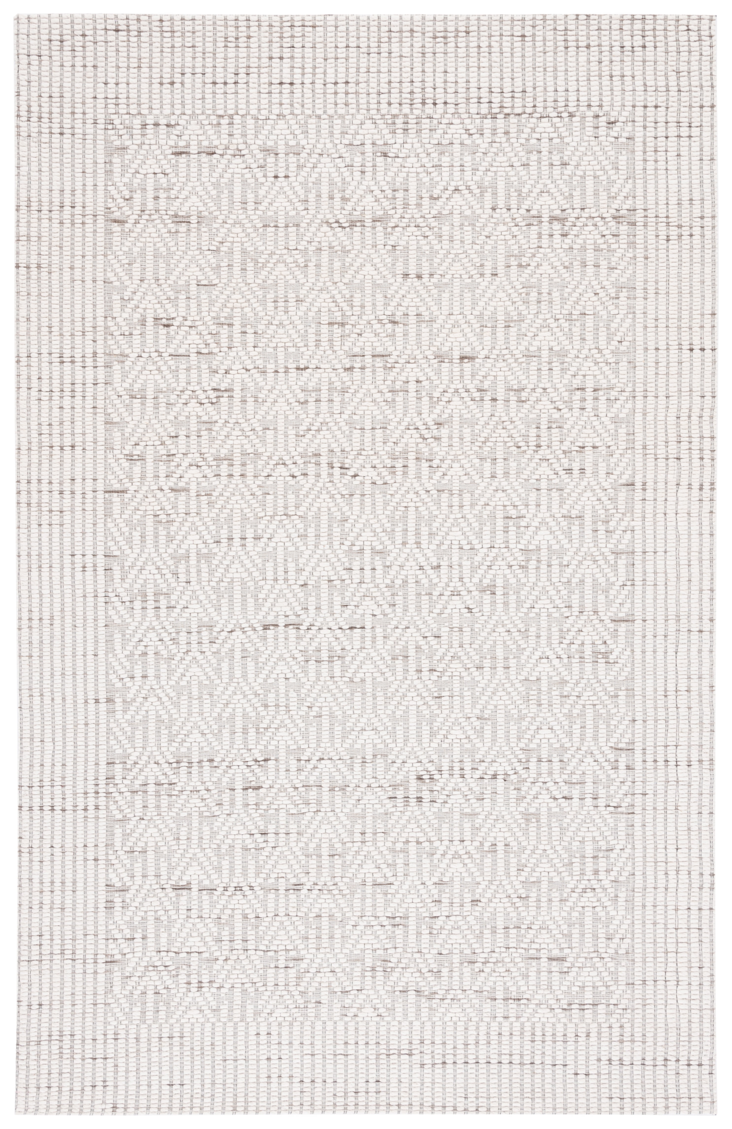 Ivory Beige Handwoven Wool Synthetic 8' x 10' Area Rug