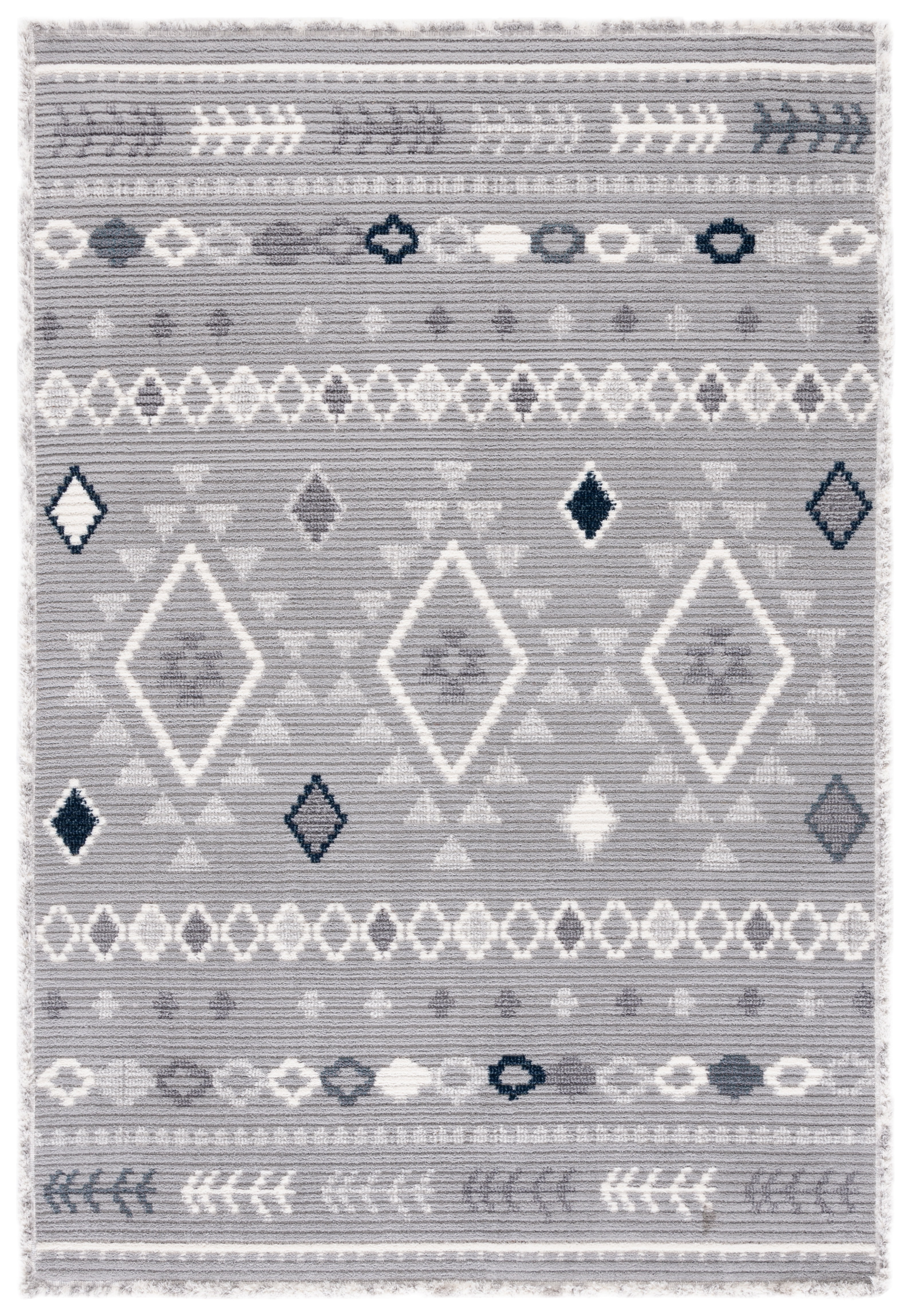 Marrakesh Gray and Light Gray Rectangular Wool Area Rug