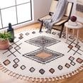 thumbnail image 1 of Safavieh Moroccan Tassel Frank Southwestern Area Rug, Ivory/Orange, 6'7" x 6'7" Round, 1 of 11