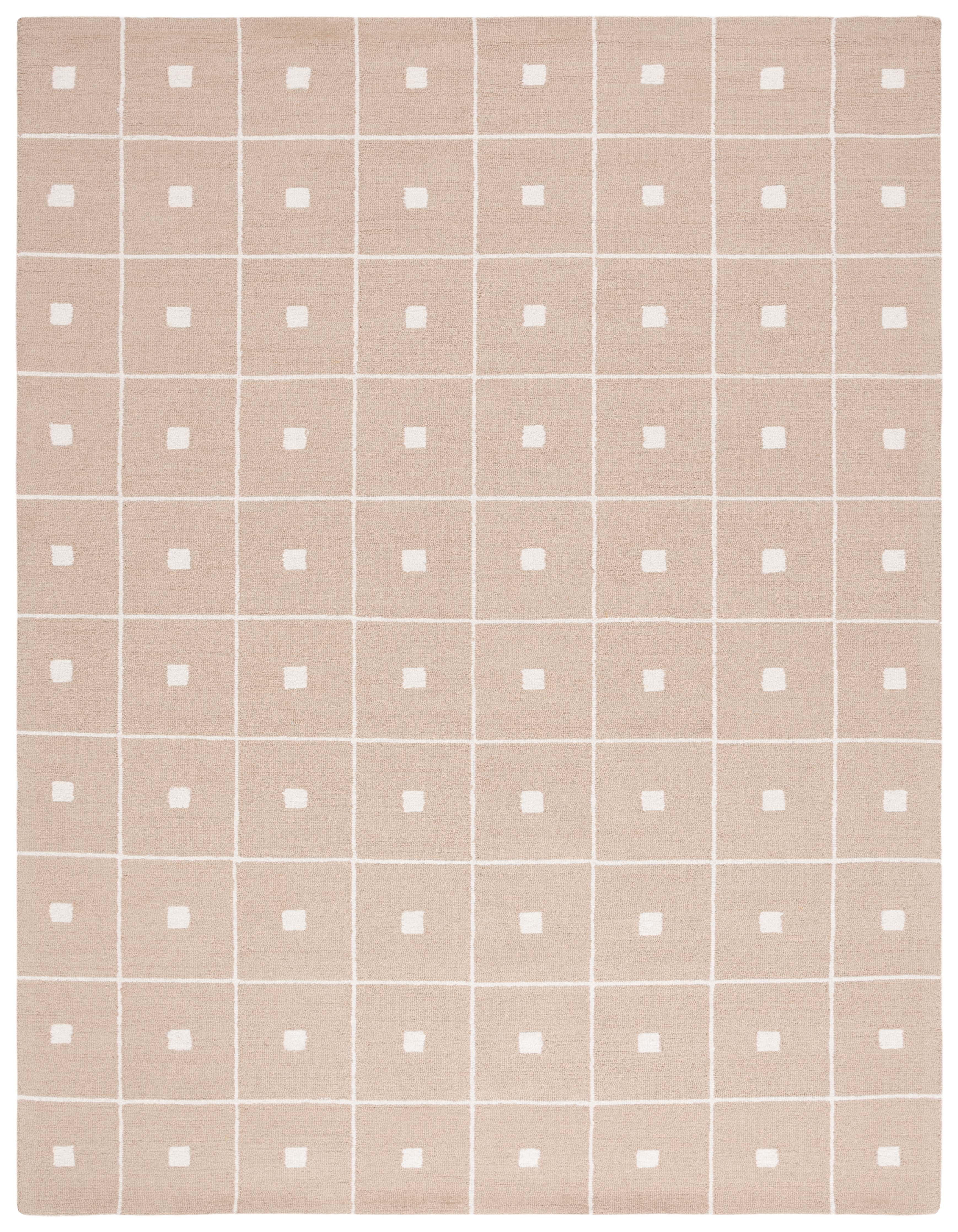 SAFAVIEH Martha Stewart Micro Loop Jerald Checkered Area Rug, Beige/Ivory, 8' x 10'