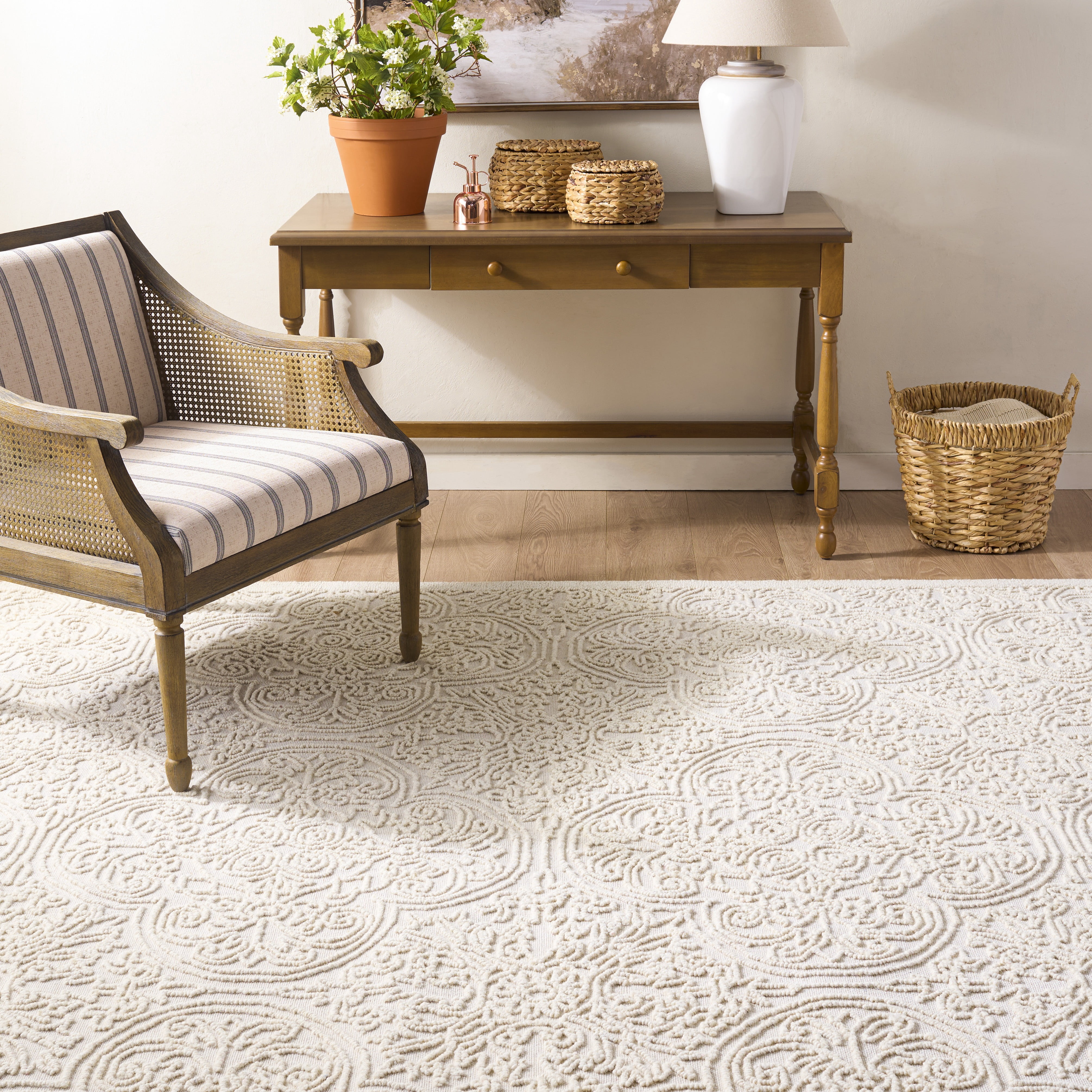 Safavieh Martha Stewart Trace Justina Floral Area Rug, Ivory, 9' x 12'