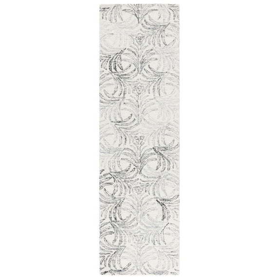 SAFAVIEH Martha Stewart Jardin Hyram Floral Runner Rug, Ivory/Grey, 2'3" x 8'