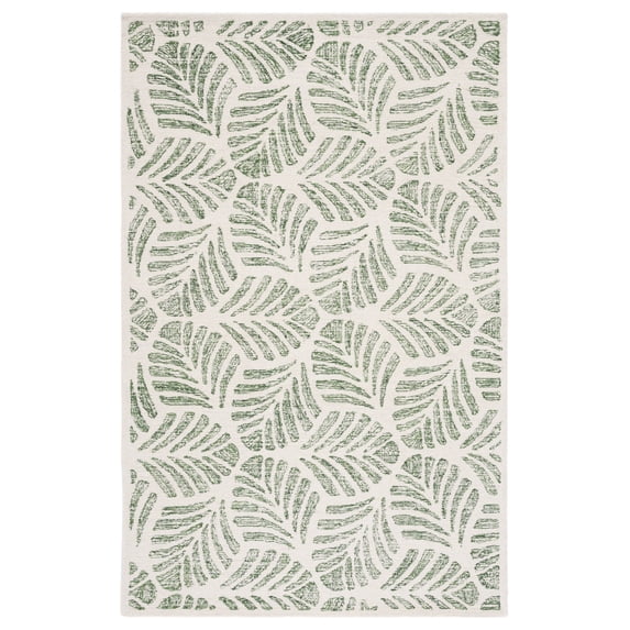 SAFAVIEH Martha Stewart Jardin Delice Floral Area Rug, Ivory/Green, 4' x 6'