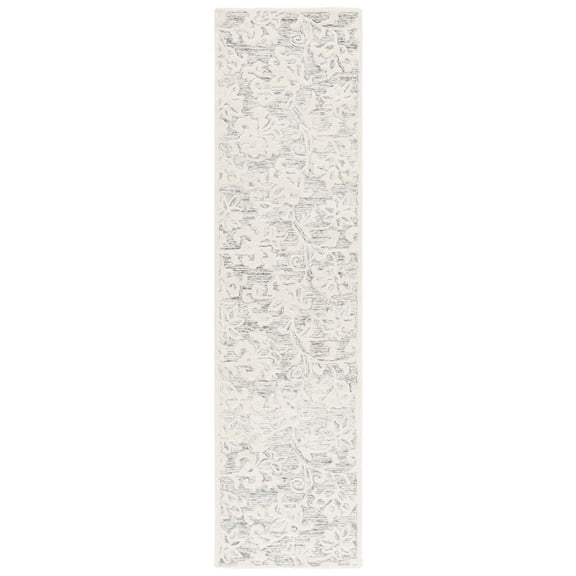 SAFAVIEH Martha Stewart Metro Floral Runner Rug, Grey/Ivory, 2'3" x 9'
