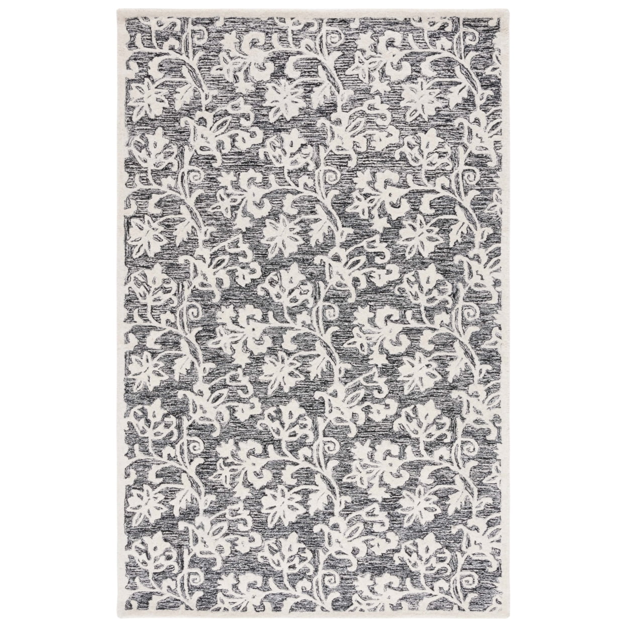 Handcrafted Elegance 8' x 10' Black Wool Tufted Area Rug