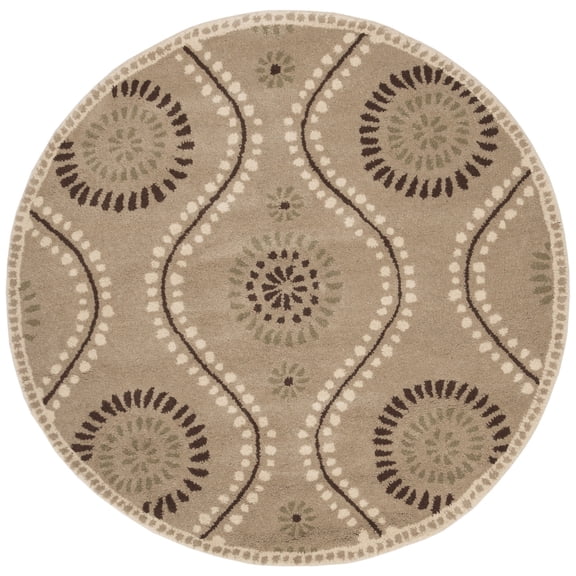 Safavieh Martha Stewart Living Ogee Dot Spring Melt Wool Area Rug, Alpaca, 8' x 8' Round