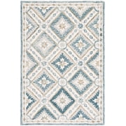 SAFAVIEH Martha Stewart Tufted Angela Diamond Area Rug, Blue/Ivory, 4' x 6'