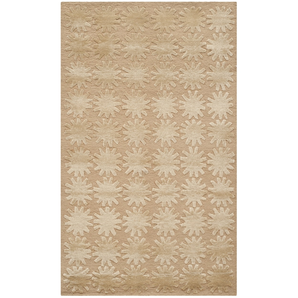 Handmade Moon Geometric Wool and Silk Rug, 51.6" x 31.2"