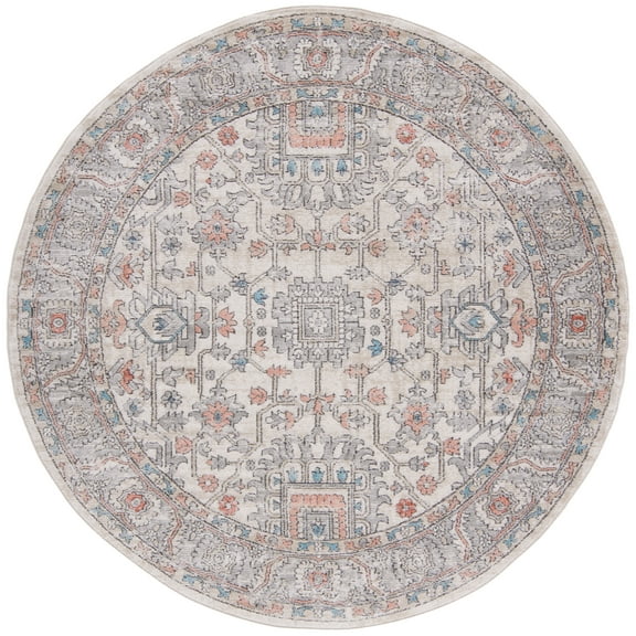 SAFAVIEH Martha Stewart Dacota Oregon Area Rug, Grey/Ivory, 6'7" x 6'7" Round