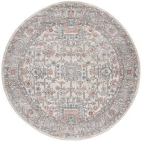 SAFAVIEH Martha Stewart Dacota Oregon Area Rug, Grey/Ivory, 6'7" x 6'7" Round