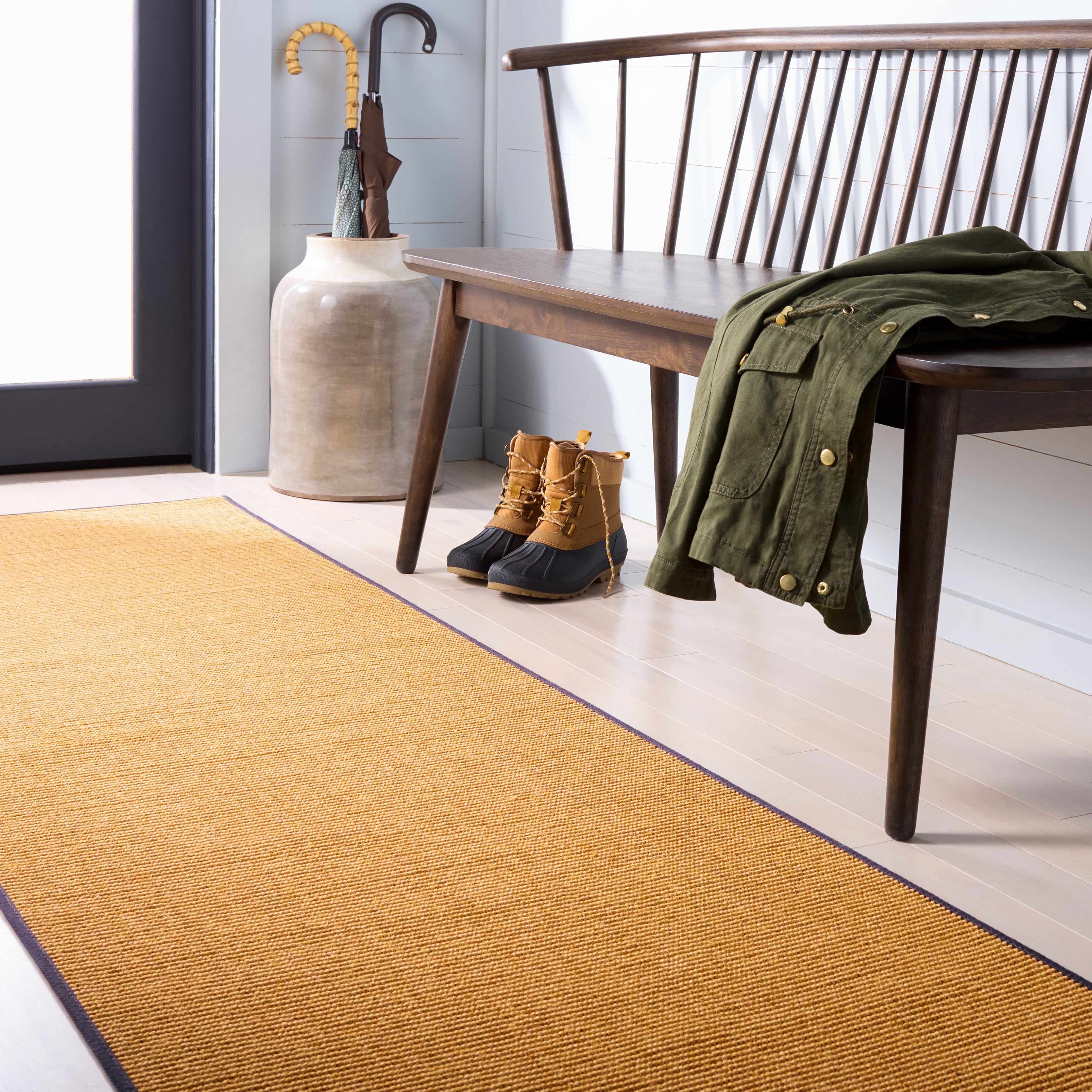 Safavieh Martha Stewart Natural Fiber Maximillian Solid Runner Rug, Natural/Gray, 2'3" x 8'