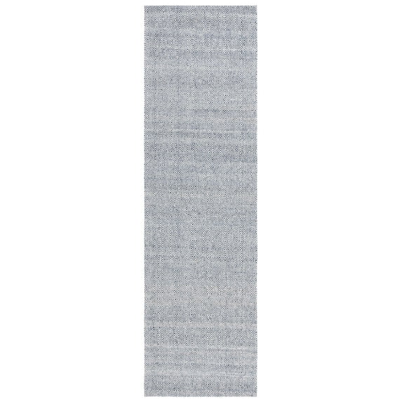 SAFAVIEH Martha Stewart Wilton Wilton Geometric Runner Rug, Blue/Ivory, 2'3" x 8'