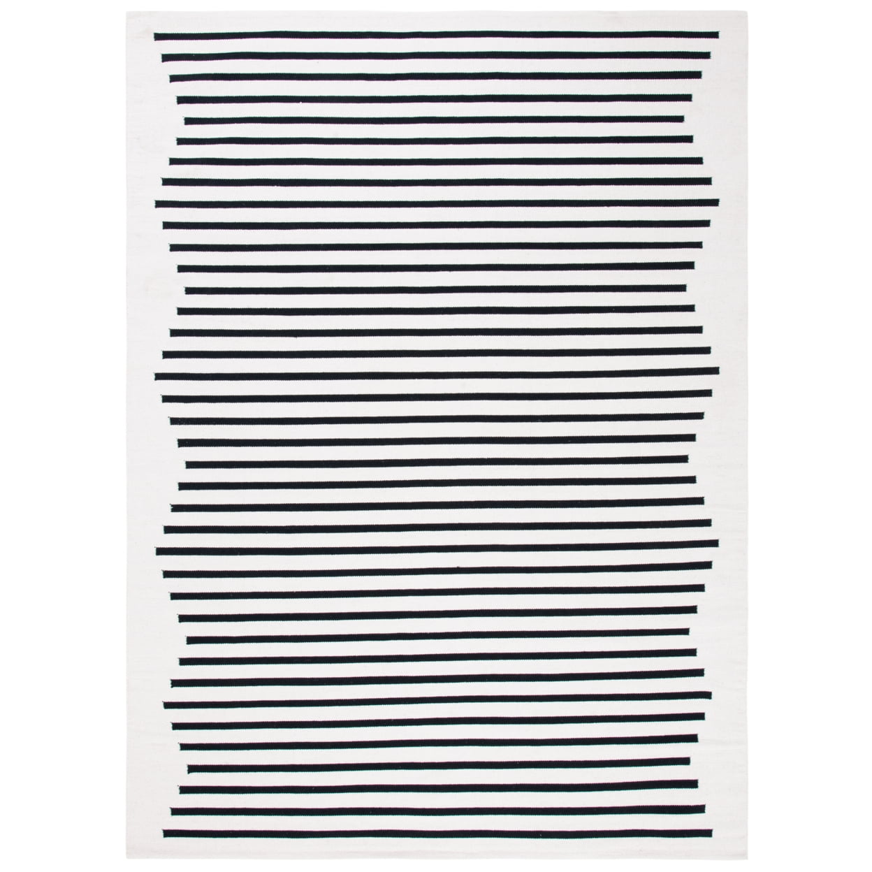 Coastal Charm Black and Ivory 8' x 10' Handwoven Cotton Rug