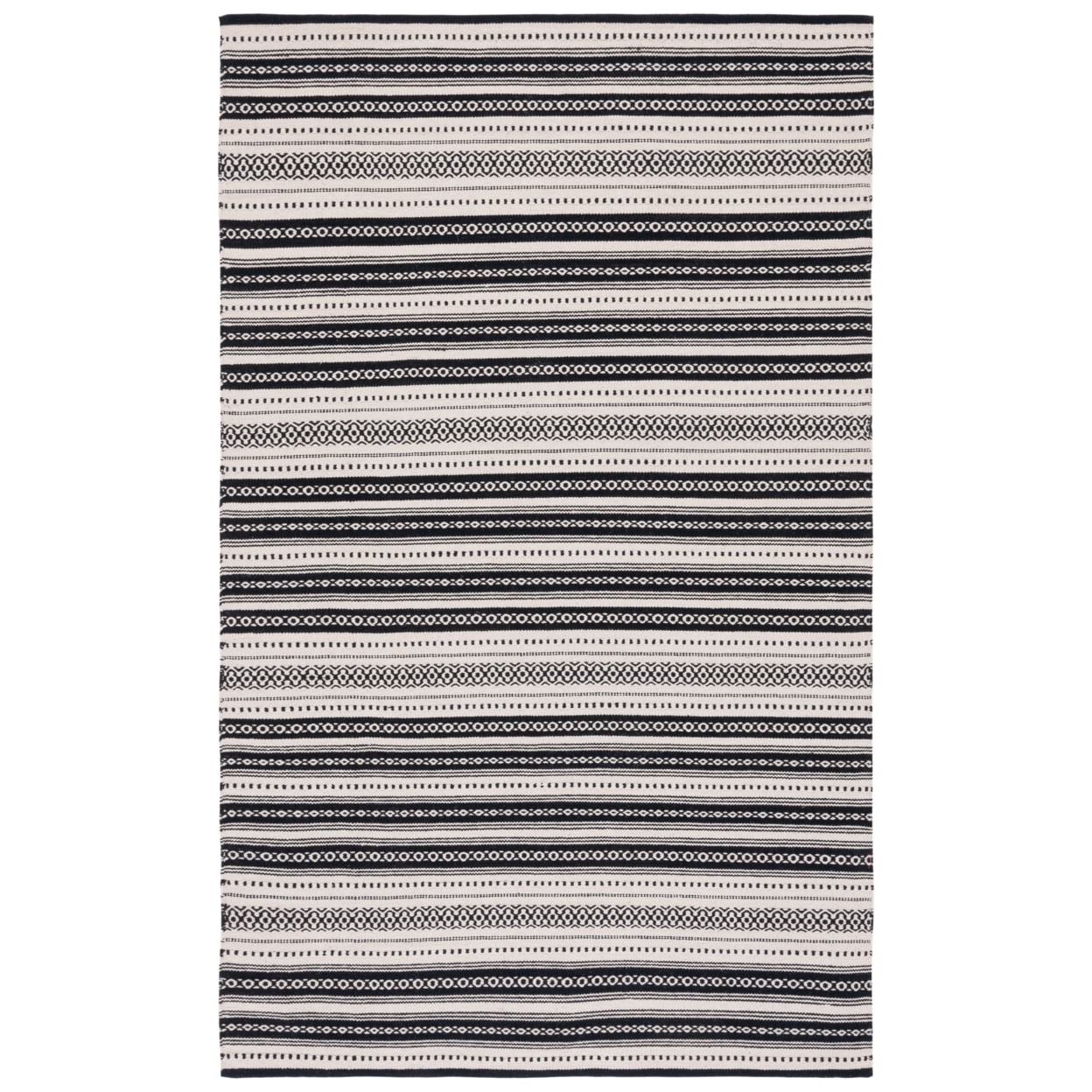 Montauk Black and Ivory Handwoven Cotton Area Rug