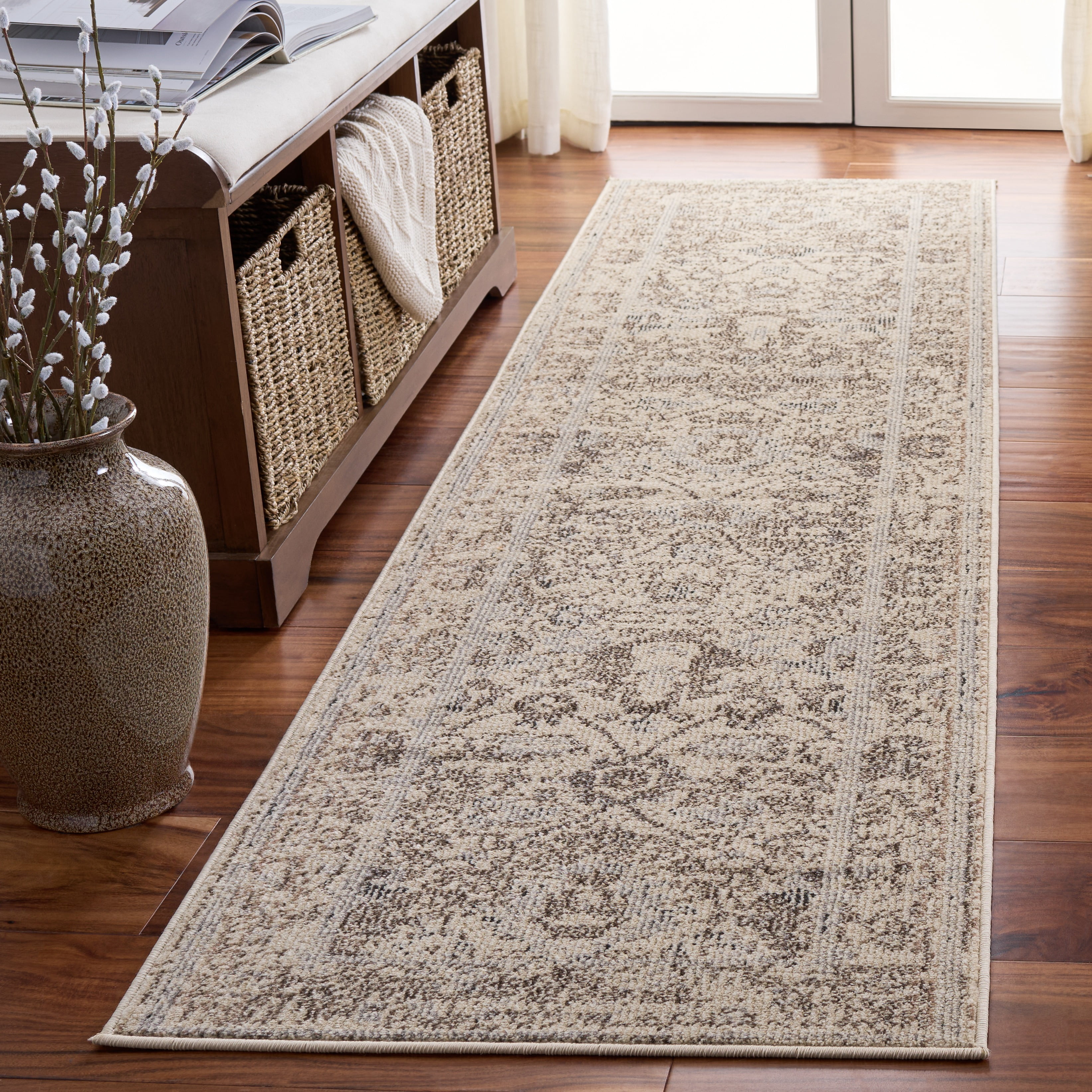 Safavieh Madison Audra Oriental Runner Rug, Ivory/Beige Gray, 2' x 8'