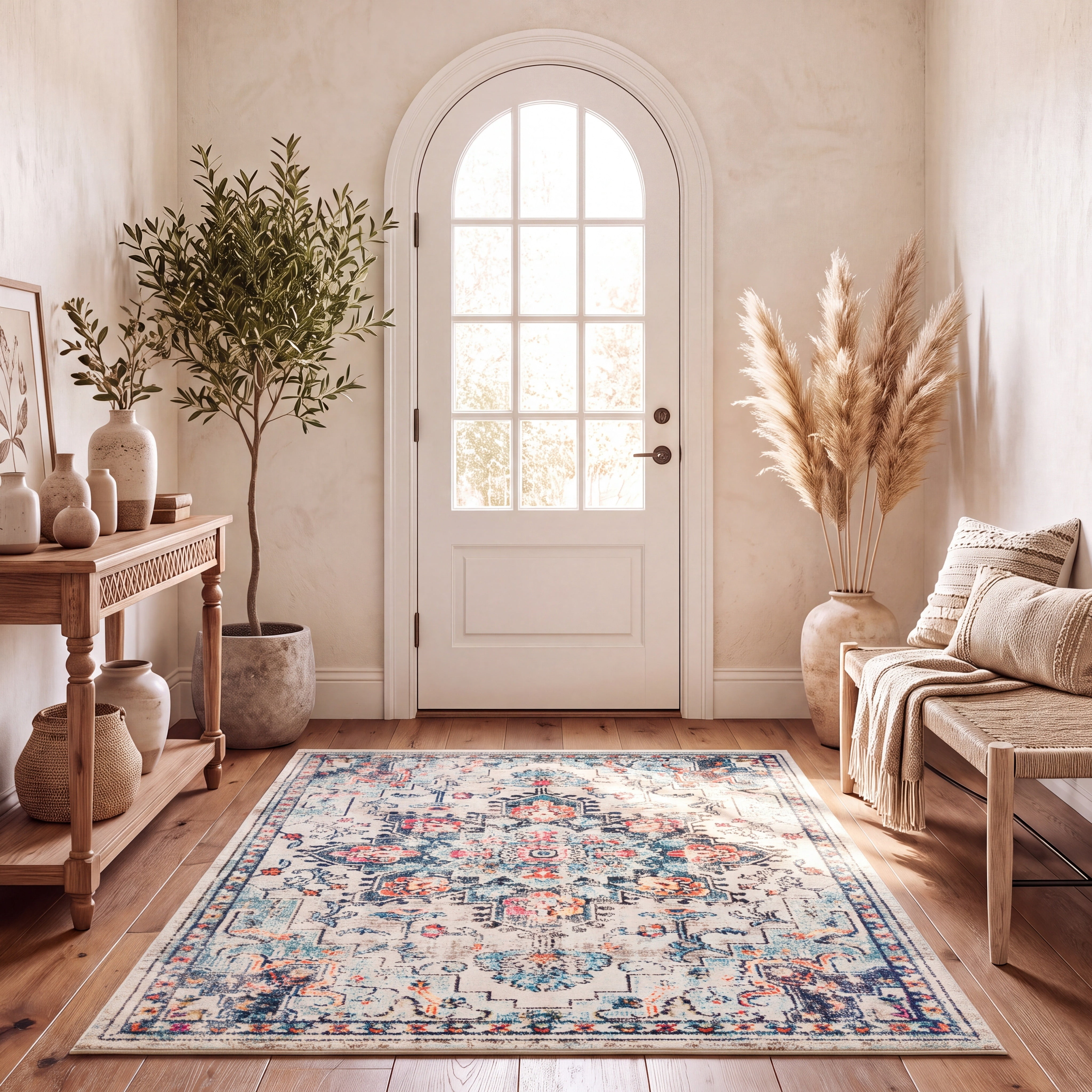 Safavieh Madison Dalia Oriental Area Rug, Cream/Blue, 6' x 8'