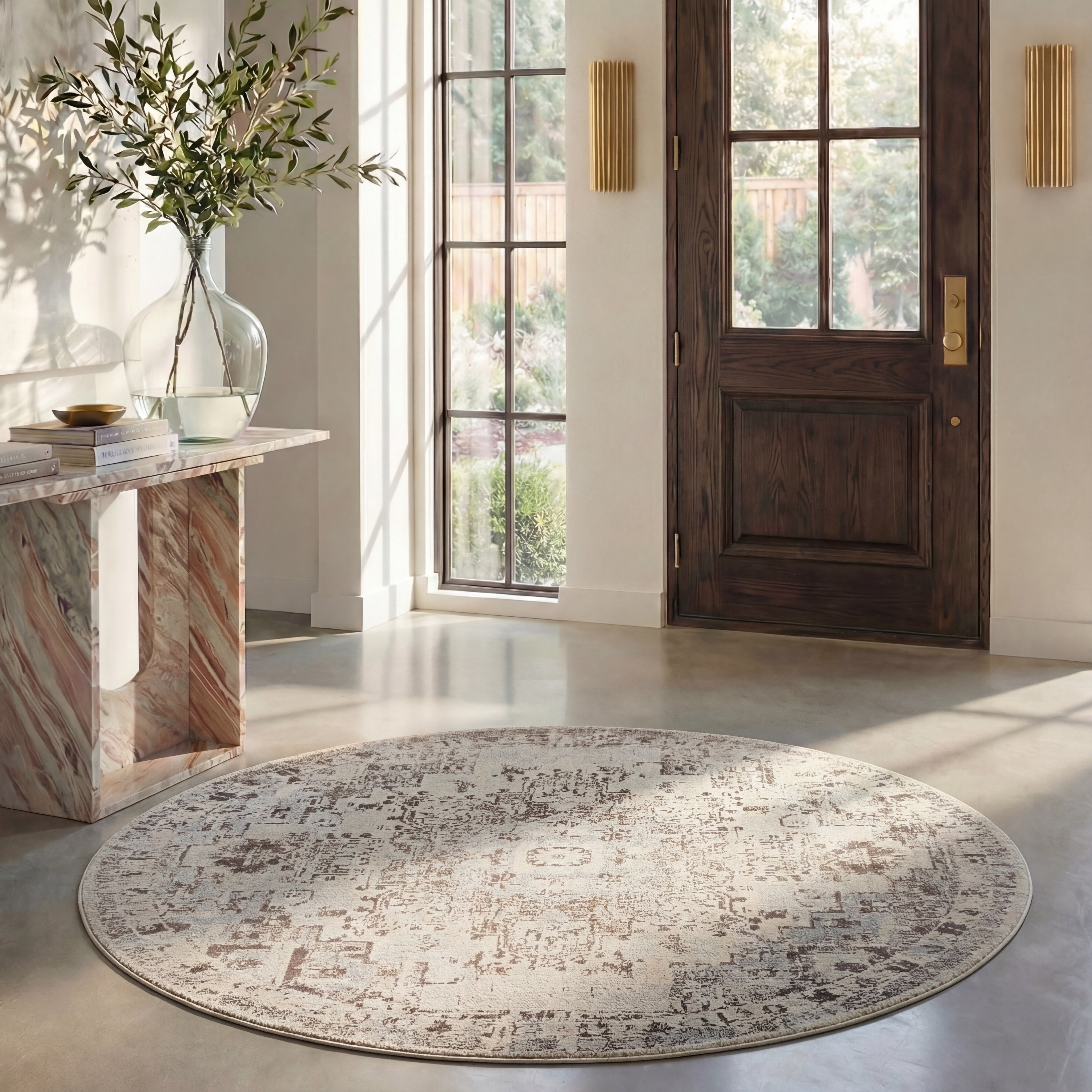 Safavieh Madison Dalia Oriental Area Rug, Ivory/Beige Gray, 6'7" x 6'7" Round