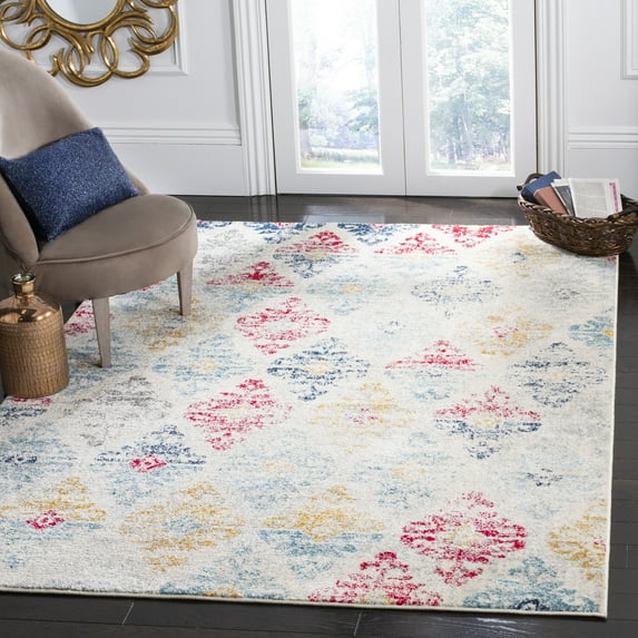 SAFAVIEH Madison Collection MAD304M Ivory / Blue Rug