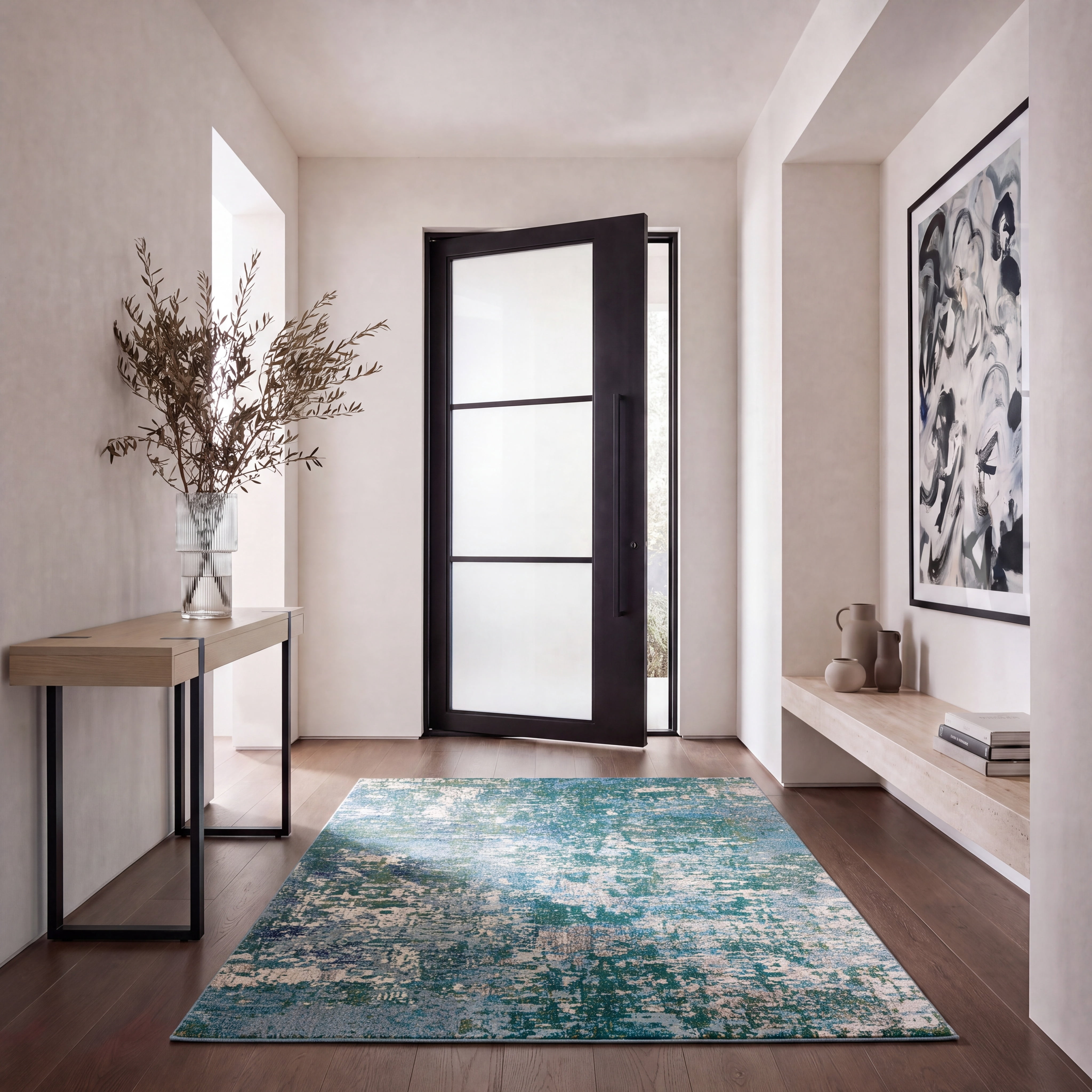 Safavieh Madison Flowers Abstract Area Rug, Green/Turquoise, 6' x 8'